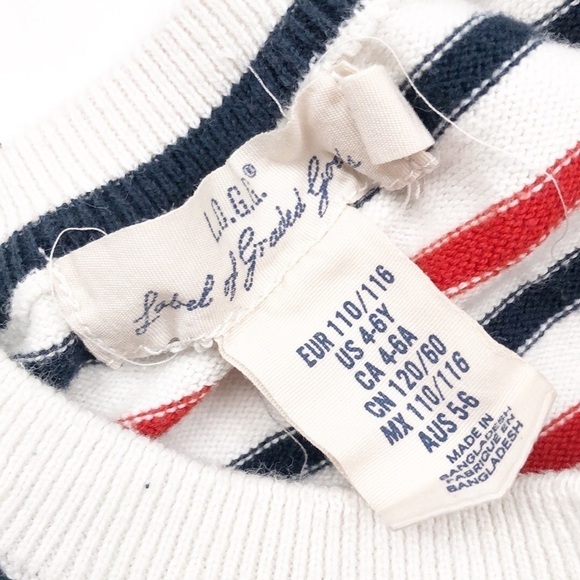H&M L.O.G.G. little boys red/navy/white striped knit sweater - Picture 3 of 4